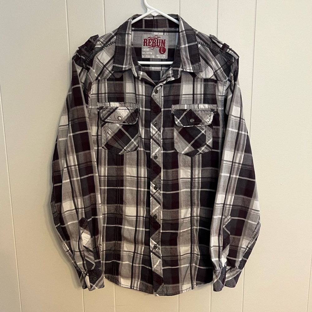 Rerun‎ long sleeve button-down plaid